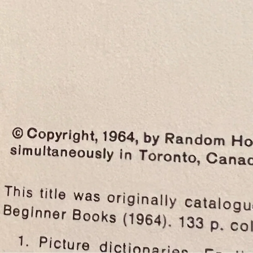 💚 Vintage 1964 The Cat In The Hat Dictionary Book